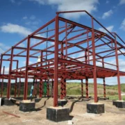 Сталевий каркас з металоконструкцій червоного кольору-galery